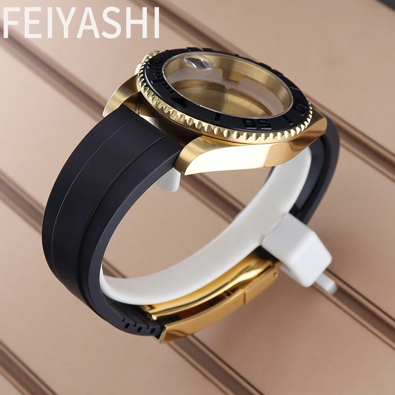 For Nh35 2824 Movement 40mm Watch Case Strap Yacht Ceramic Bezel Sapphire Glass