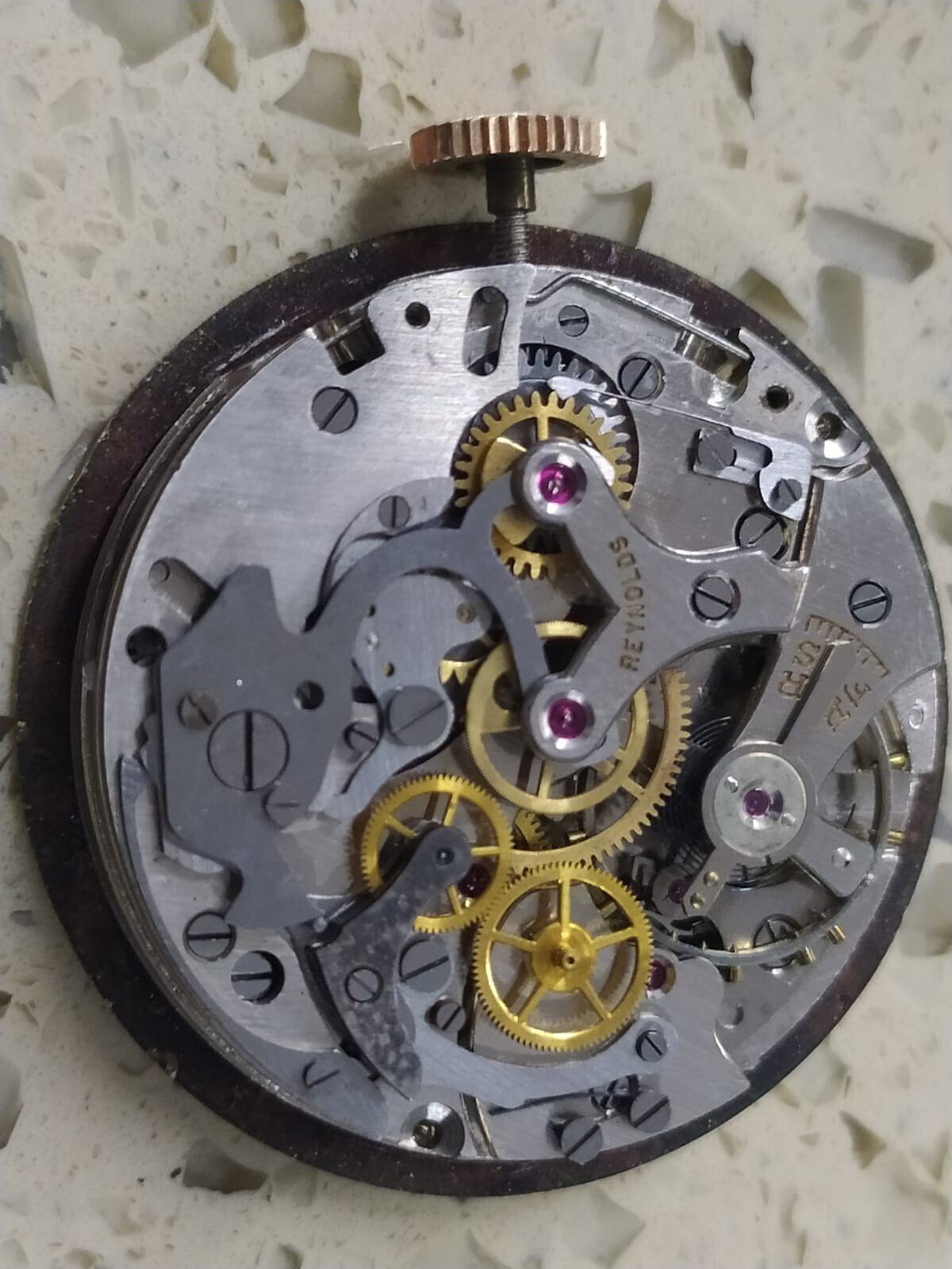Reynold Swiss Chronograph watch movement, cal. Venus 188 similar to Valjoux 7730