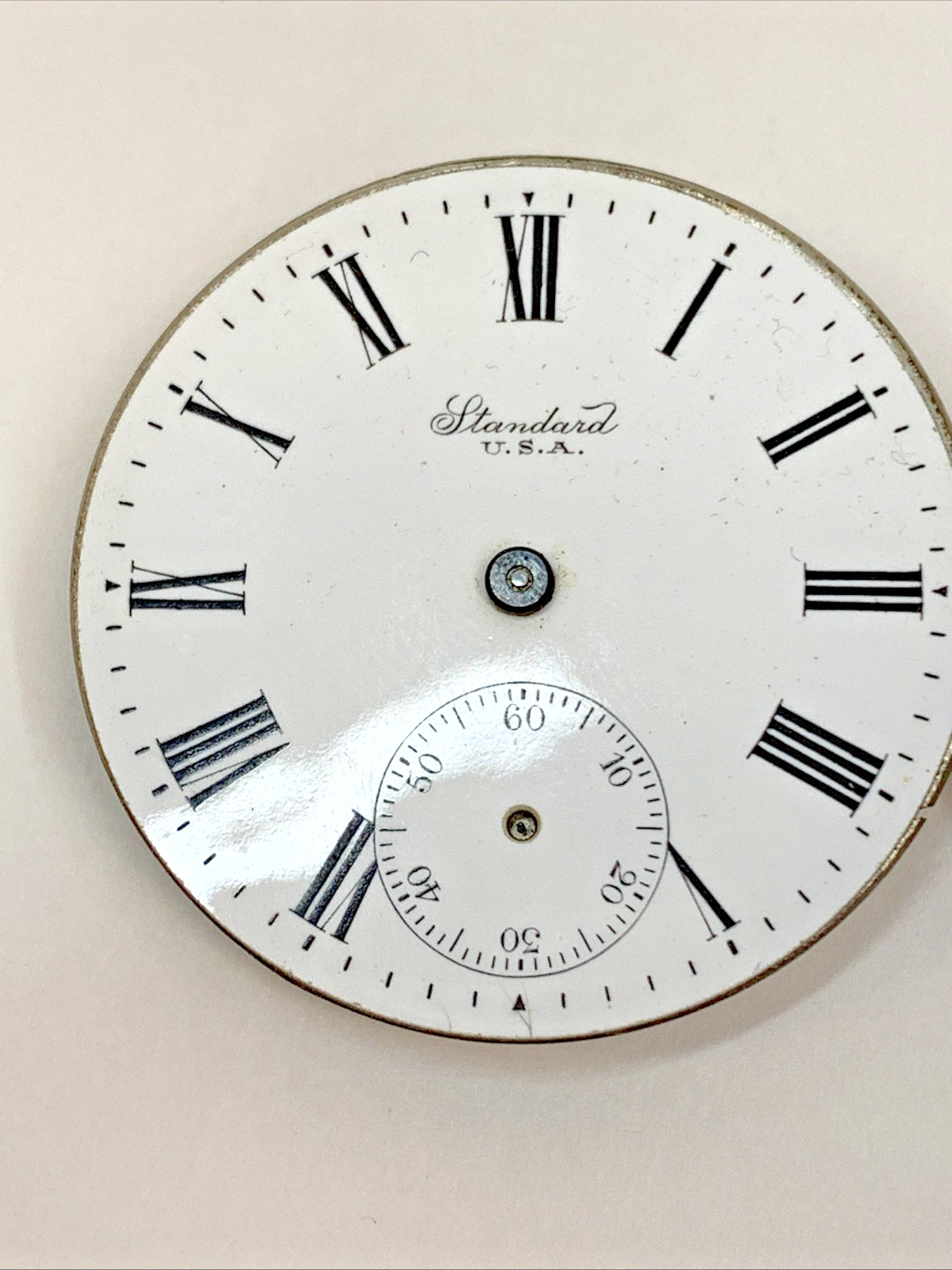 Vintage New York Standard 2 Pocket Watch Faces for Parts Repurpose Repair BROKEN