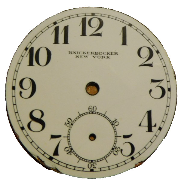 POCKET WATCH DIAL KNICKERBOCKER NEW YORK. USED