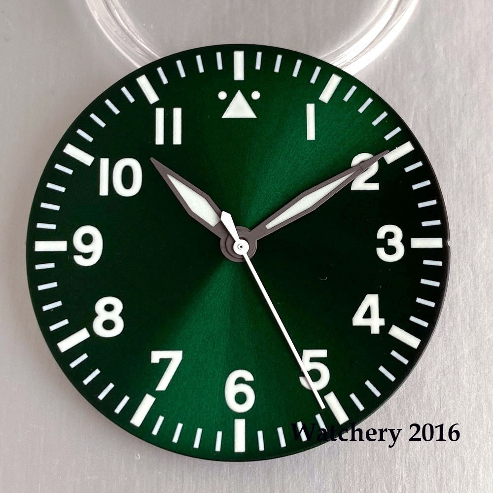 Lume 33.5mm Watch Dial With Titanium Hands Fit NH35/ETA 2824 PT5000/Miyota 8215