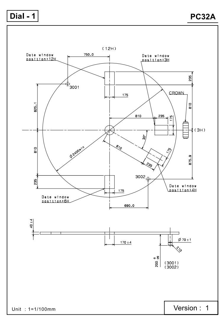 3 Hands Single Calendar Date @ 3 Quartz Watch Movement Watch Part