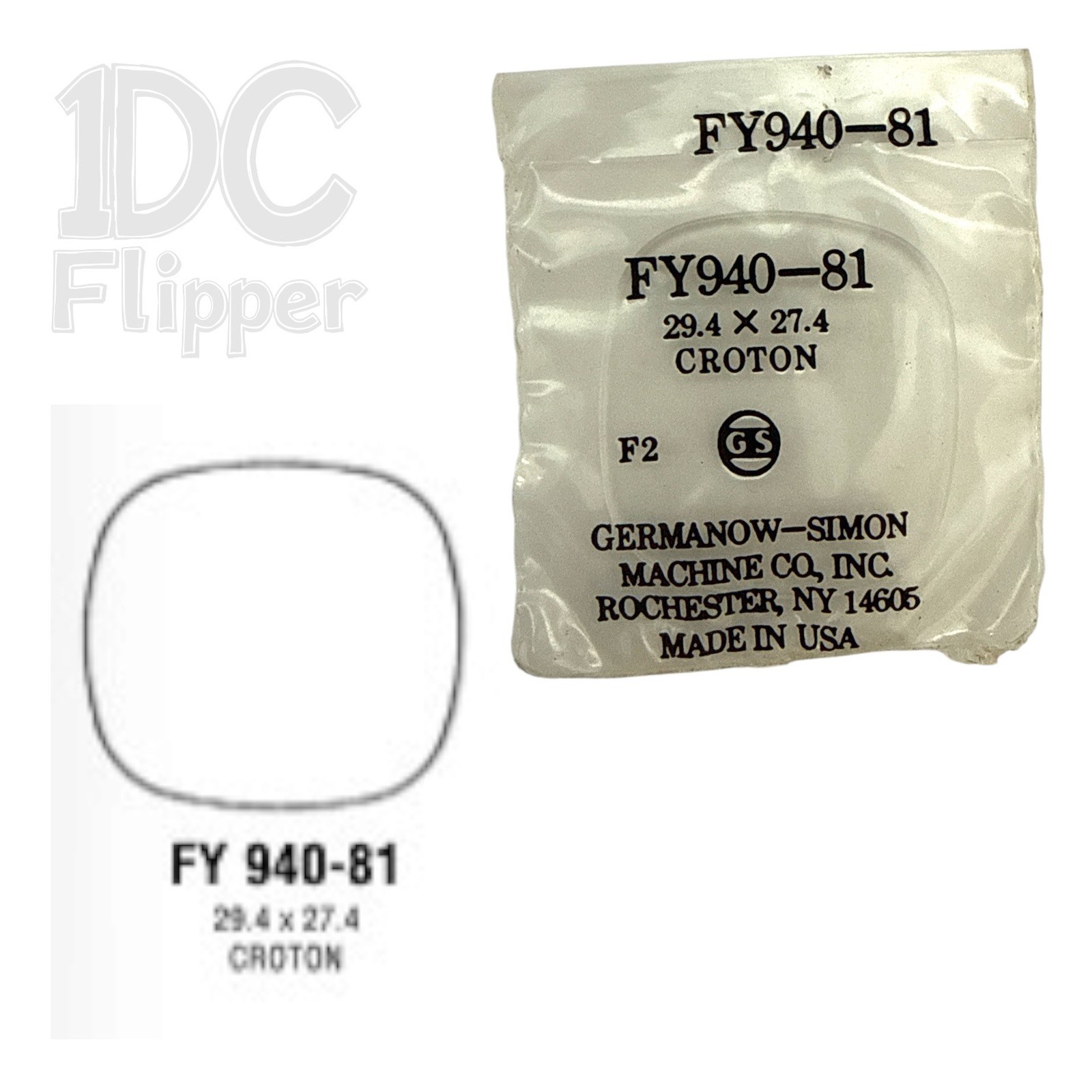 Croton Flat Watch Crystal G-S FY940-81 29.4 x 27.4 Rounded Corners