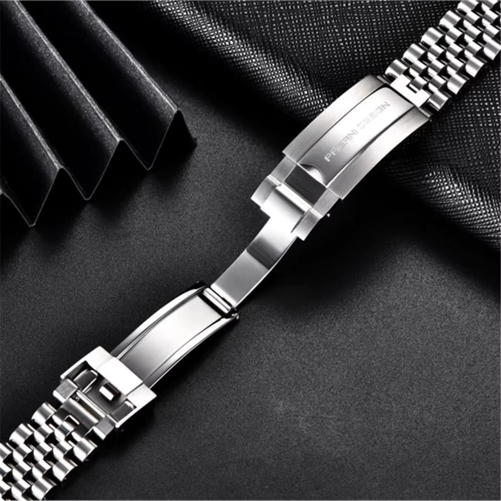 PAGANI DESIGN Stainless Steel Watch Strap 20mm Folding Buckle Unisex