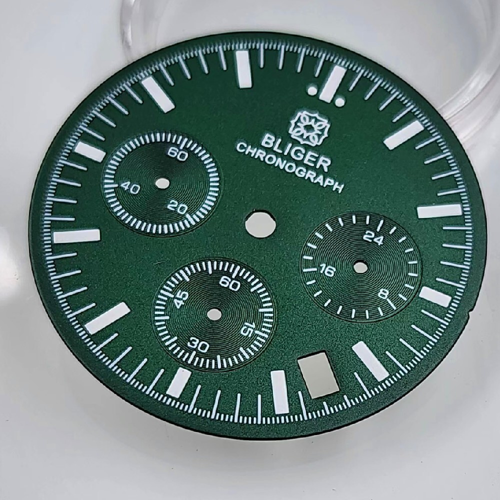31.5 Mm Luminous Three-Eye Multifunction Dial For Vk63 Quartz Movement