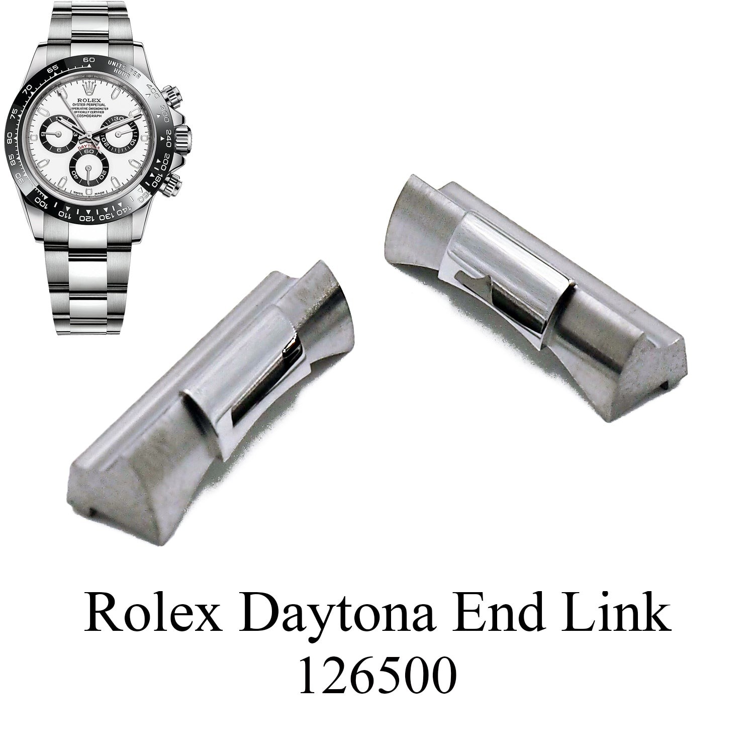 20mm Steel 904L Stainless Steel End Link For Rolex Daytona 126500