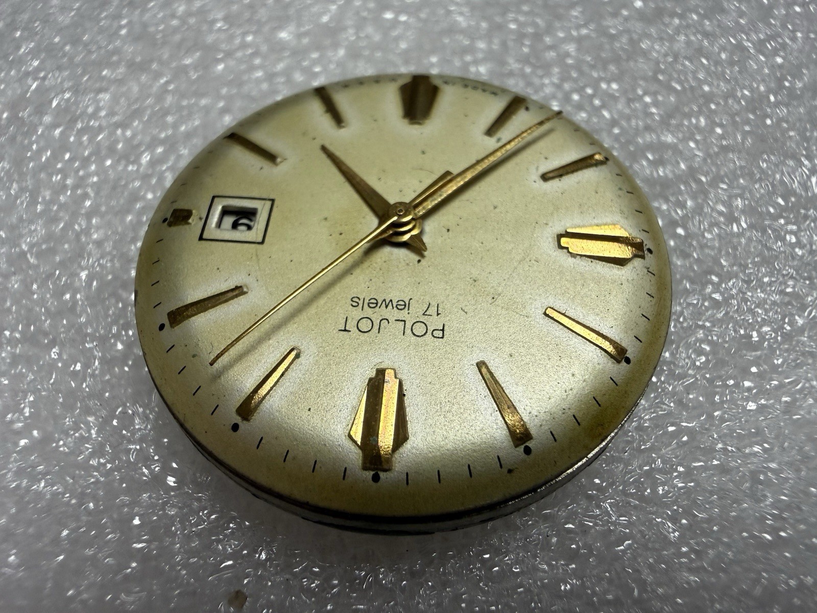 VINTAGE USSR Watch Movement POLJOT Cal. 2414 plus Dial. For Parts