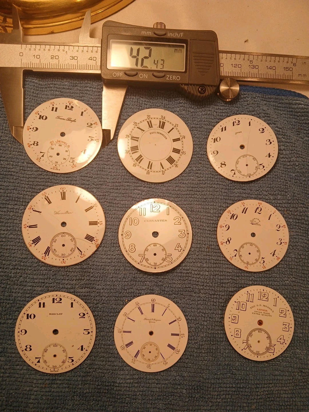 Lot Of 9~Watch Face~Barclay/Cervantes/Medina/Hamilton/Magnin/Trans Pacific/Gruen