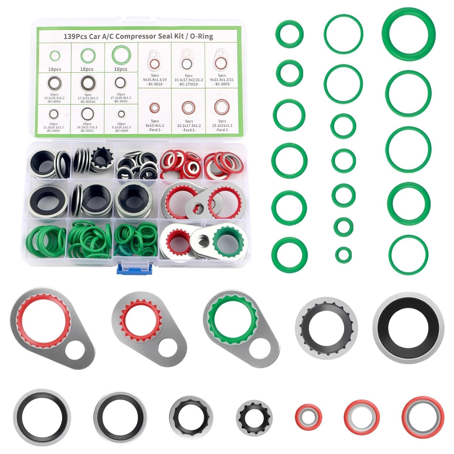 139PCS Professional ,30 Sizes Includes 54 Rubber O-Ring Assortment Kit with 8…