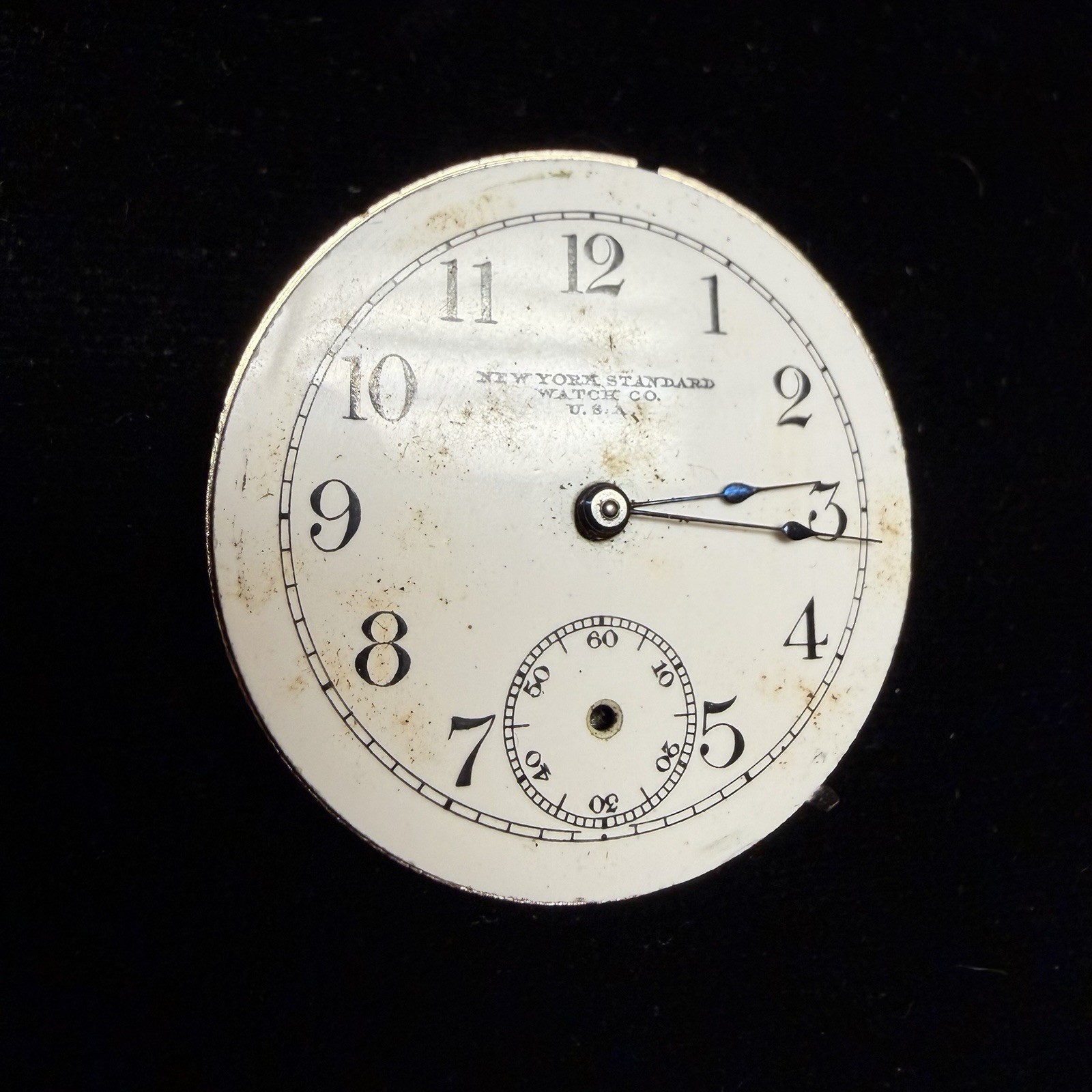 1902 New York Standard Watch Co. Grade: 44 6s 7j Movement & Dial Parts Or Repair