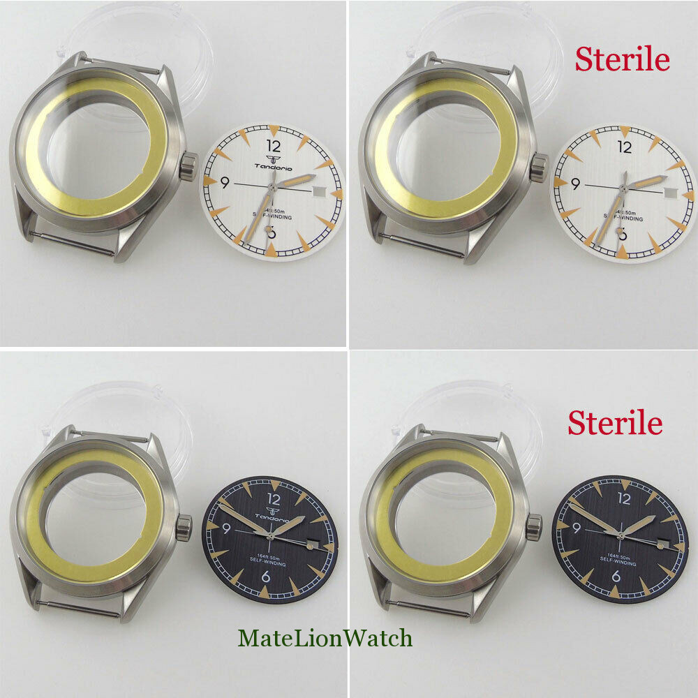 41mm Brushed Watch Case+Hands+Dial Fit For NH35 /NH35A Movement Sapphire Glass