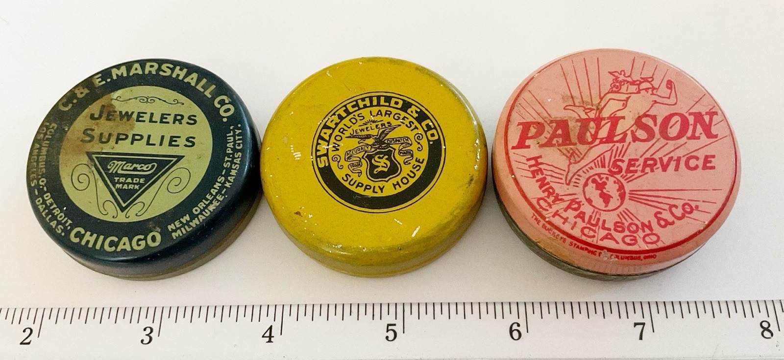 Antique Advertising Watch Part Tins, With Some Parts