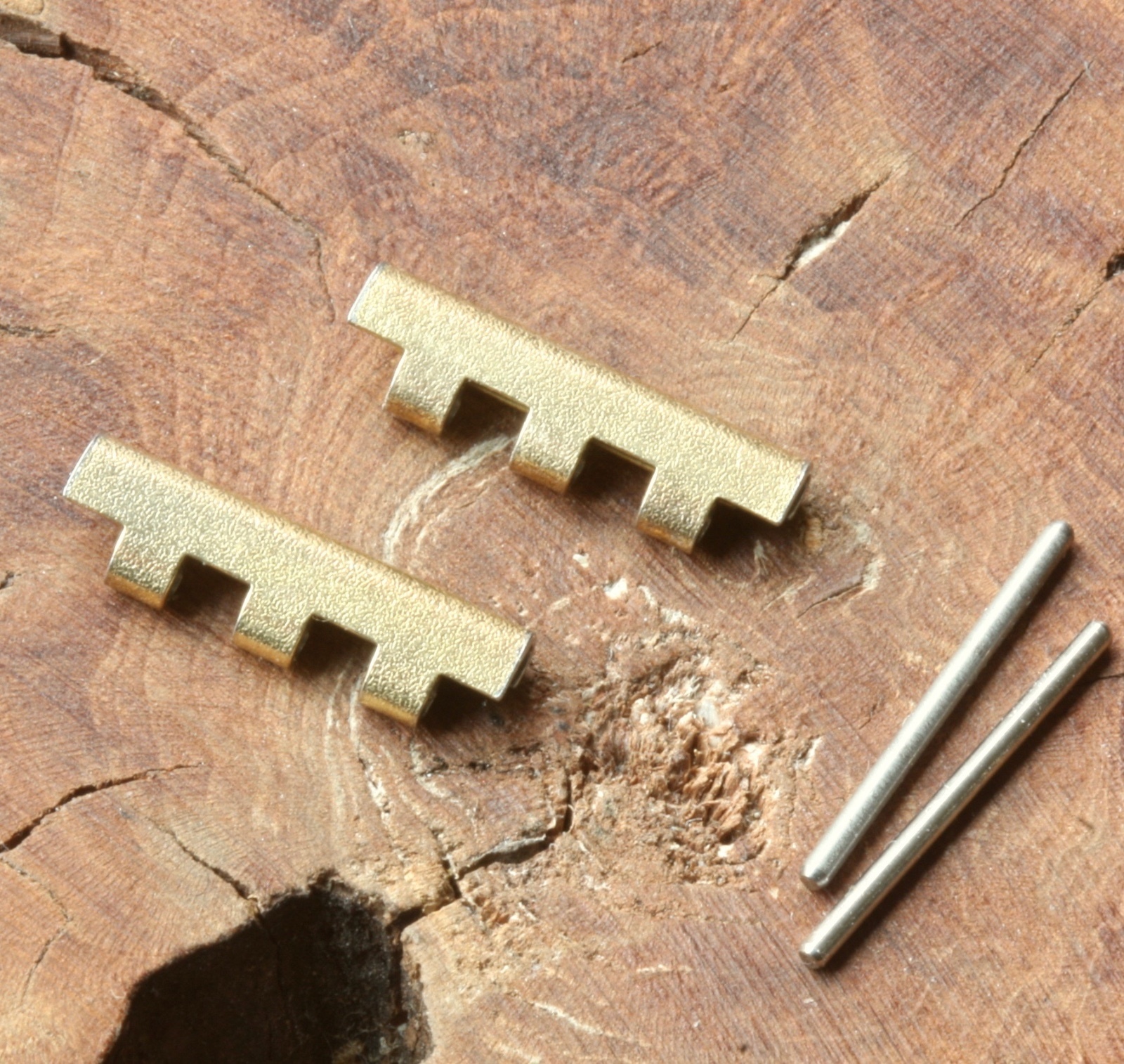 Gold frosted finish 18mm end pieces for 7-row NSA band vintage watch bracelet