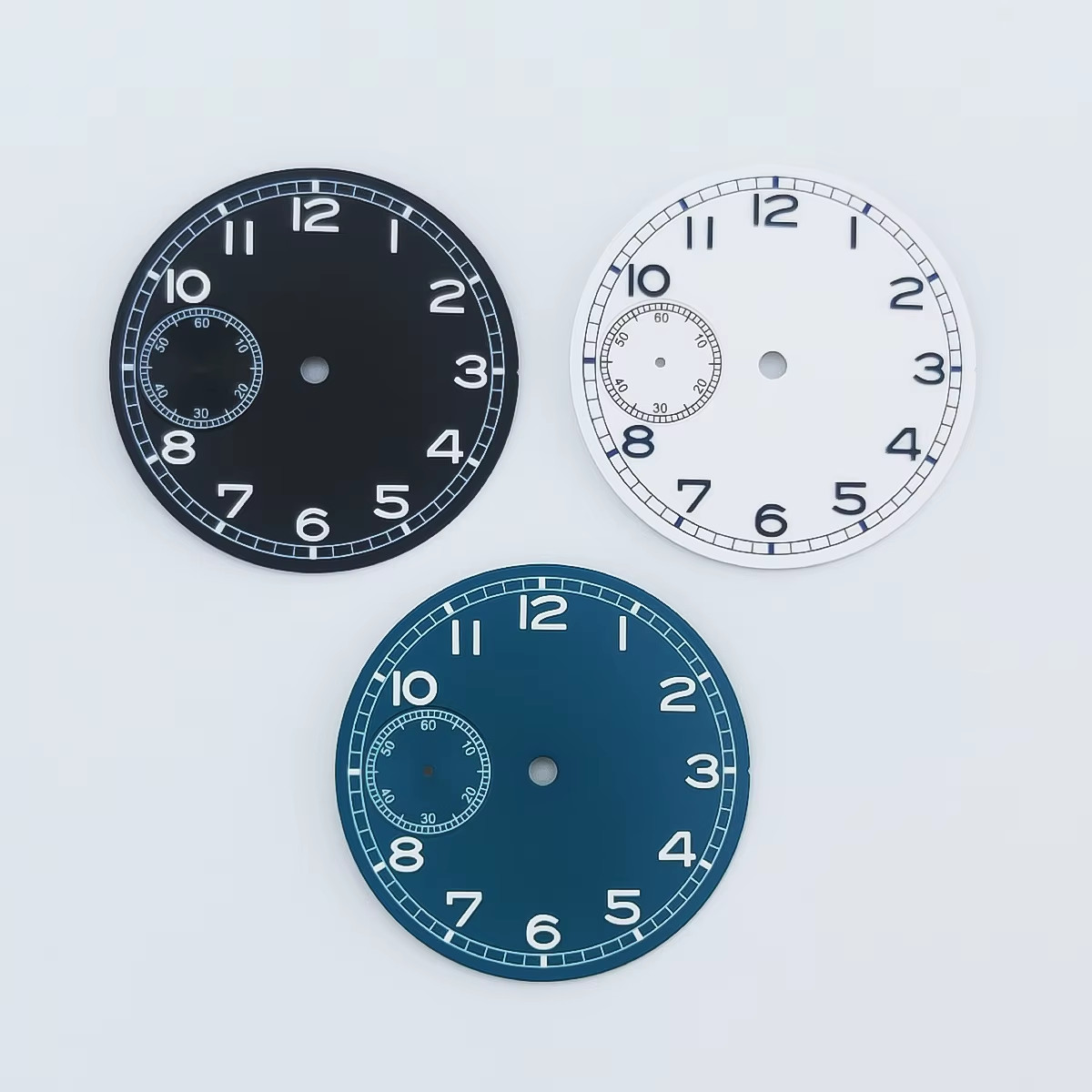 37Mm Black White Blue Watch Dial Luminous Fit ETA 6498 ST3621 Series Movement