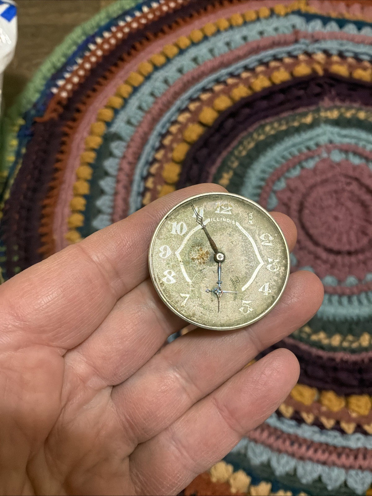VTG Illinois Grade 127 Pocket Watch Movement 12s 17j For Parts or Repair