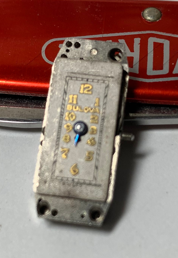 1934 Bulova Ladies Swiss Caliber 3AN 7J Baguette Shape Movement Dial Hand- Parts