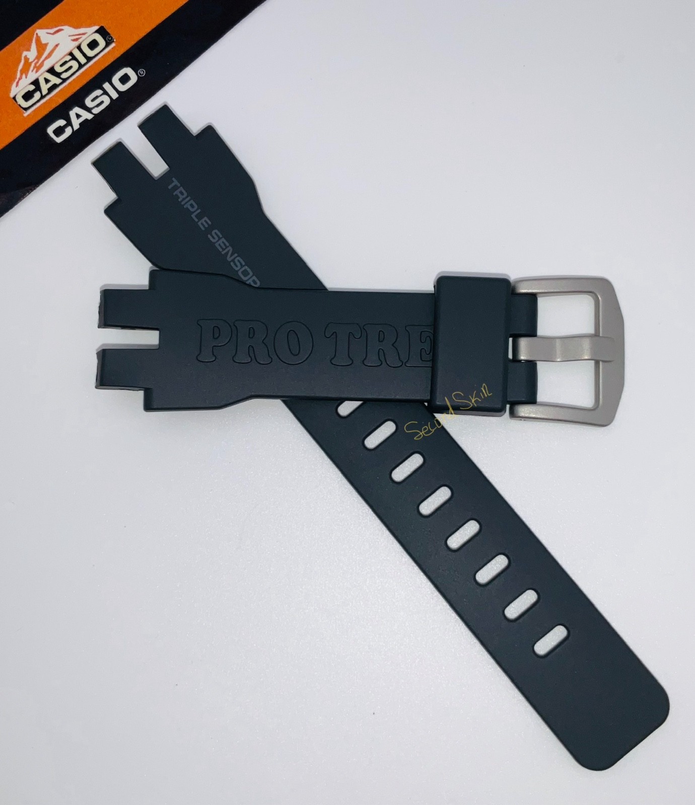 Genuine Casio Watch Band Pro Trek Dark Grey Rubber Strap PRG-300-1A9 PRW-3000-1