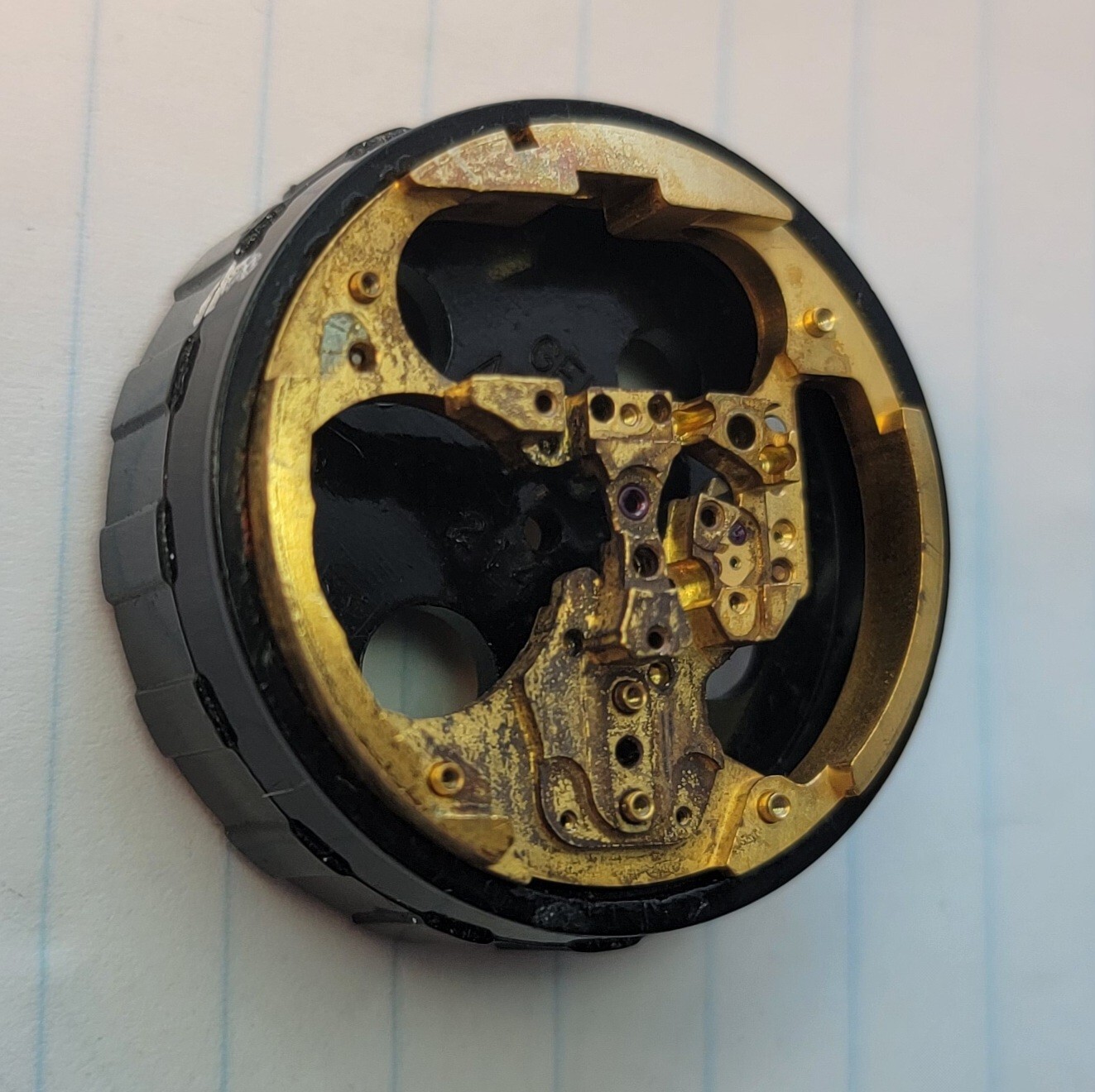 Vintage Bulova Accutron 214 Part 709 Movement Pillar Plate USA N3H 1973