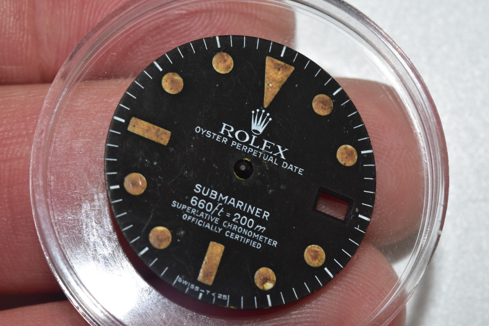 1970s Vintage Rolex Submariner Date Matte Dial Heavy Pumpkin Tritium Patina 1680