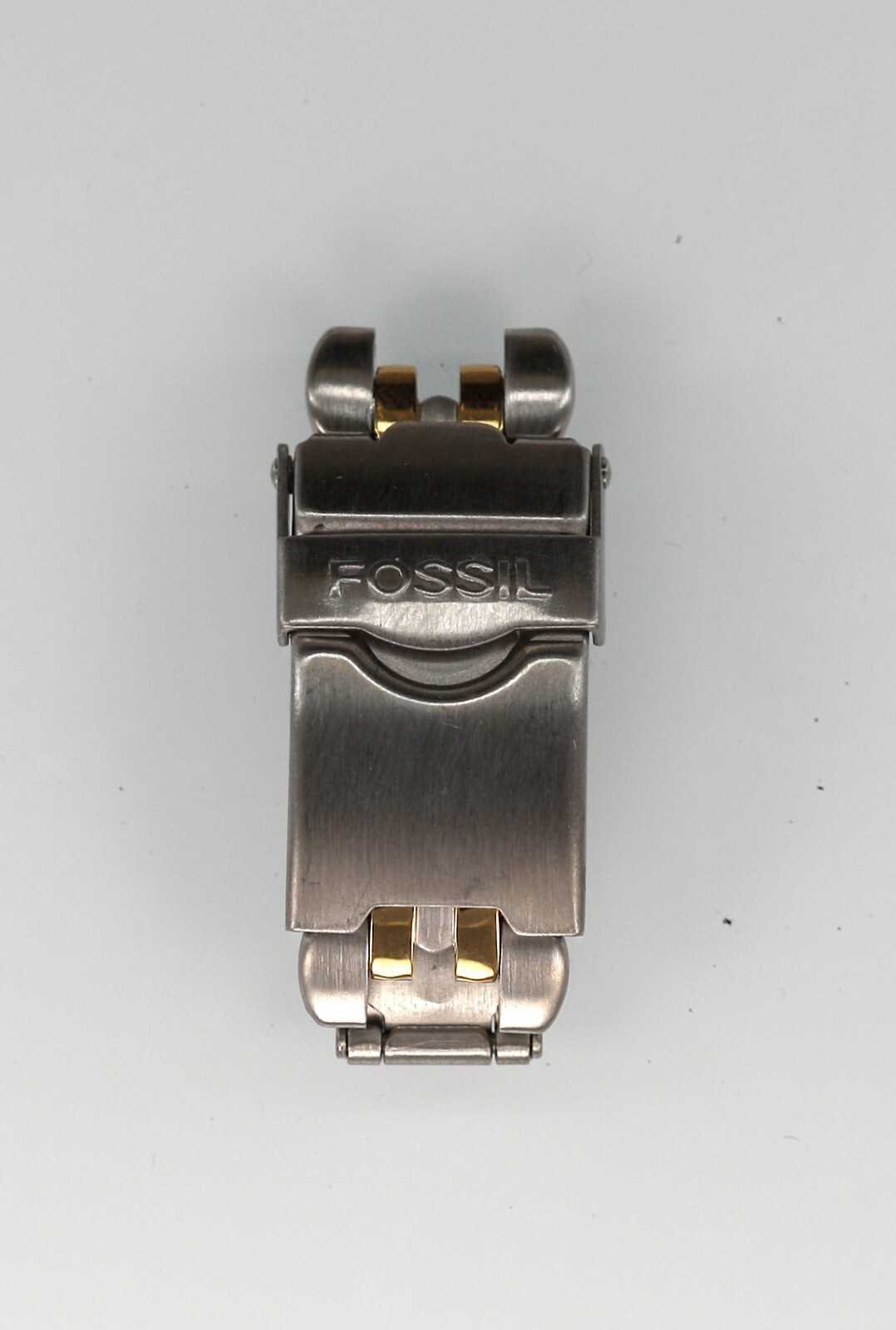Fossil Unisex Watch Buckle Clasp Silver Stainless Steel Double Fold Over Lock