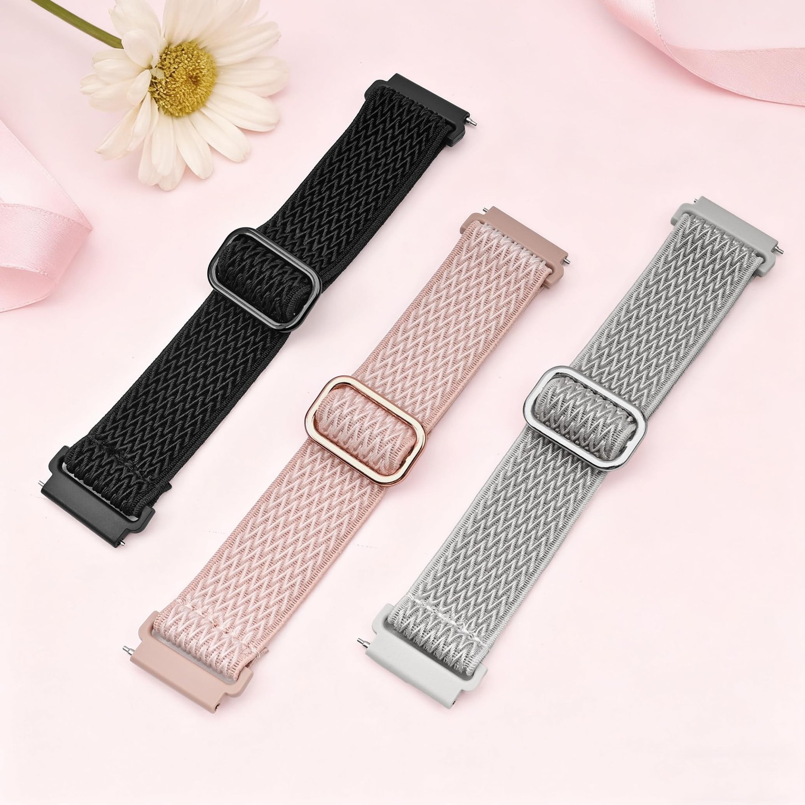 3 Pack Watch Bands for Spade Co Health Smartwatch 4, 22mm Elastic Nylon Repla…