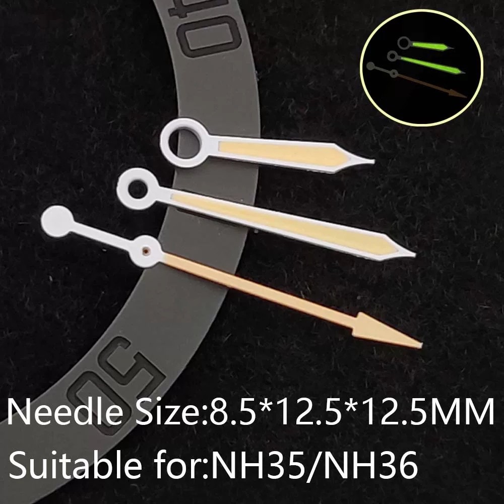 1 Set Cream Yellow Color Luminous Watch Hands For NH35 NH36