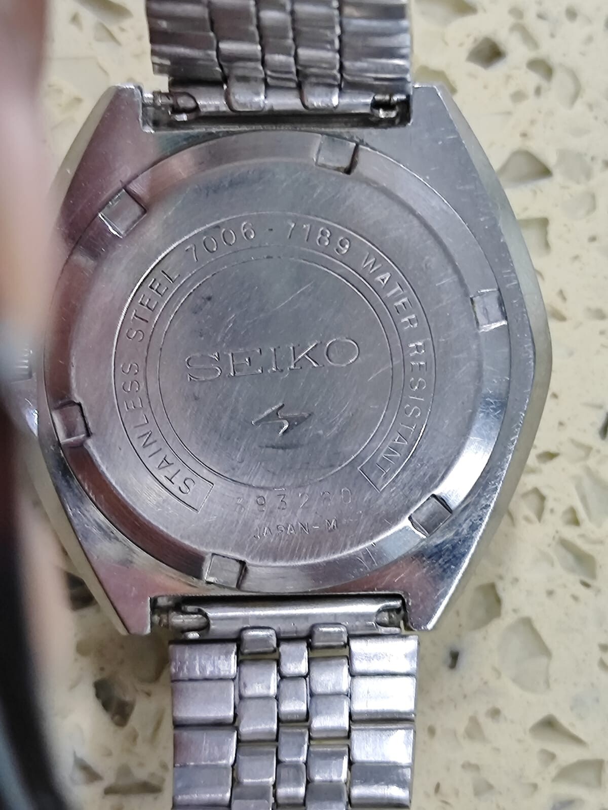1973 Vintage SEIKO 7006-7189 Watch Blue Dial Not WORKING