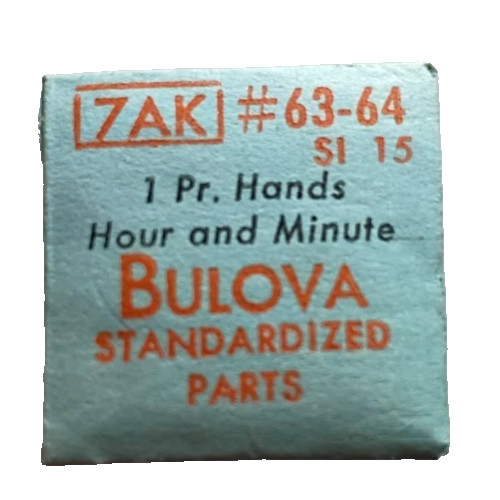 Bulova 7AK Watch Hands Silver Index 15 watch part #63-64 “SEE INTERCHANGE”
