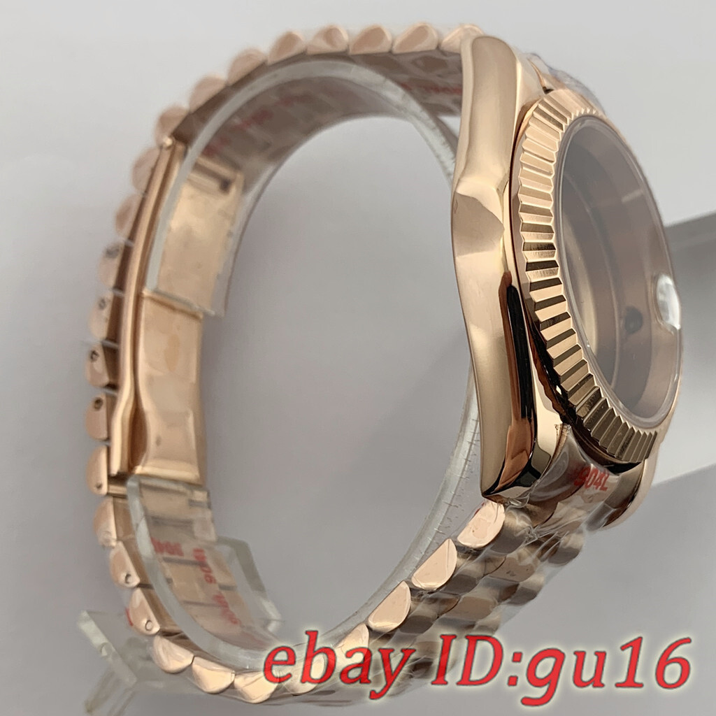 36mm/40mm NH35 NH36 Miyota8215 ETA2836/2824 rose gold Watch Case President Strap