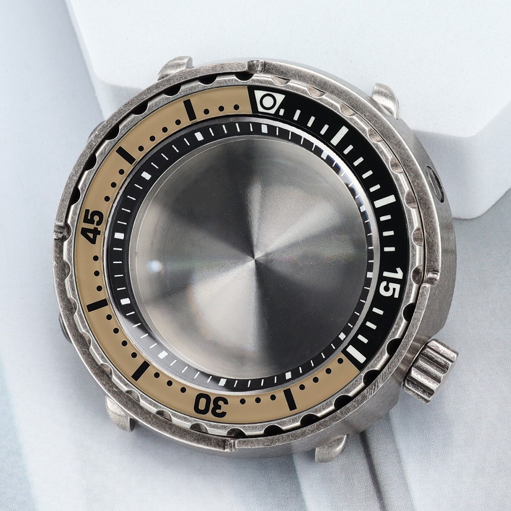 47mm Tuna Style Steel Watch Case Sapphire Chapter Ring 10ATM For Seiko NH35 NH36