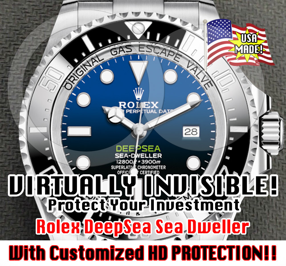 Protectors For-Rolex Deep Sea Sea-Dweller HD Clear Crystal and Bezel – Set x2