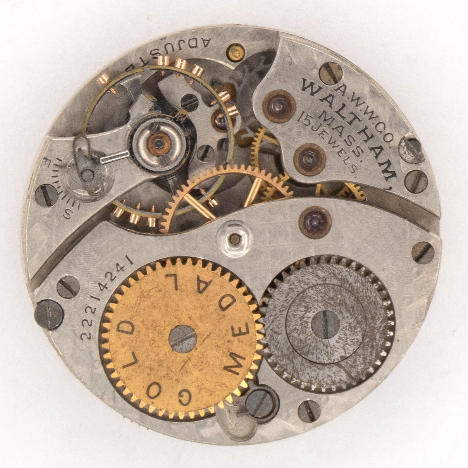 Waltham Grade No. 166 0-Size 15-Jewel Antique Pocket Watch Movement, Runs
