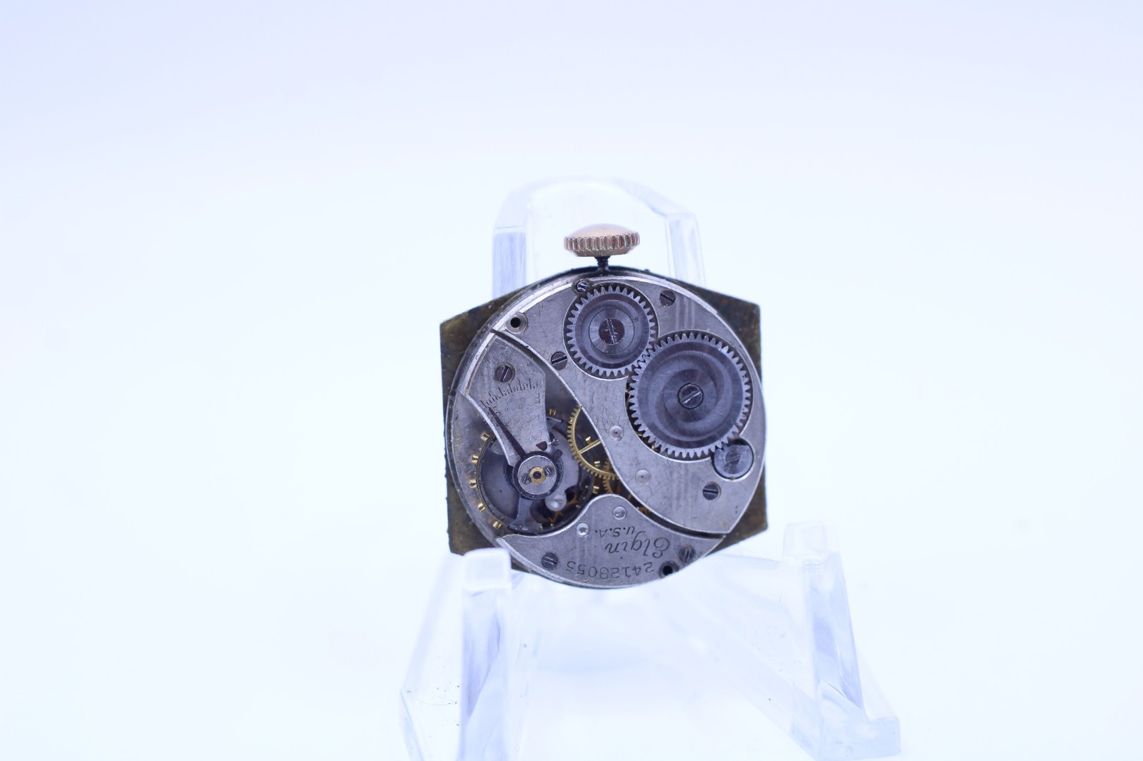 ELGIN TRENCH WRIST WATCH MOVEMENT GR. 431, 7j, 6/0s 24128055 FOR REPAIR (M10)