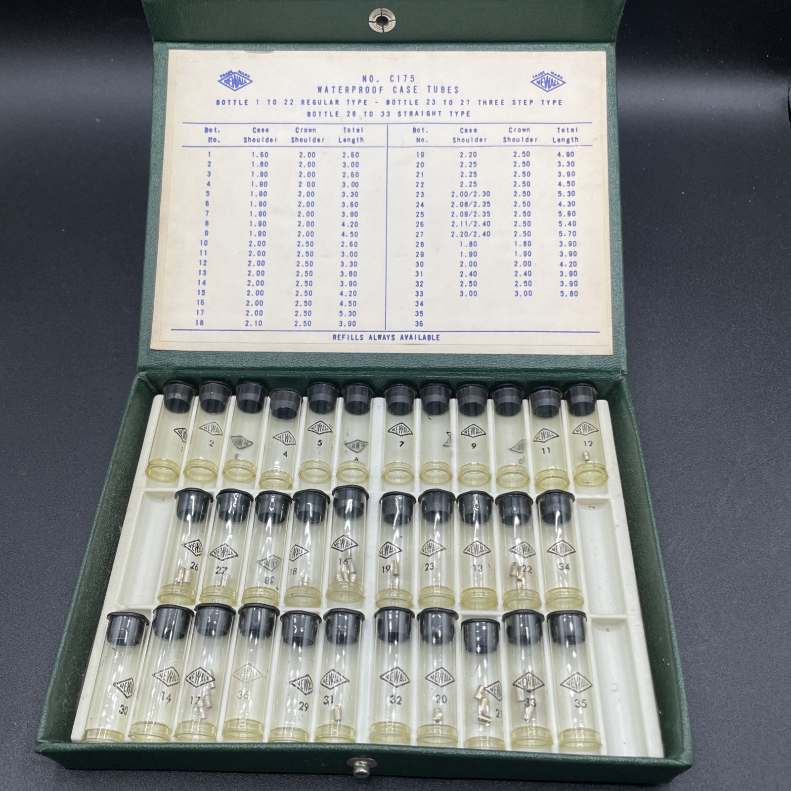 VTG C&E Marshall Newall C175 Waterproof Watch Case Tubes Kit – Incomplete Parts