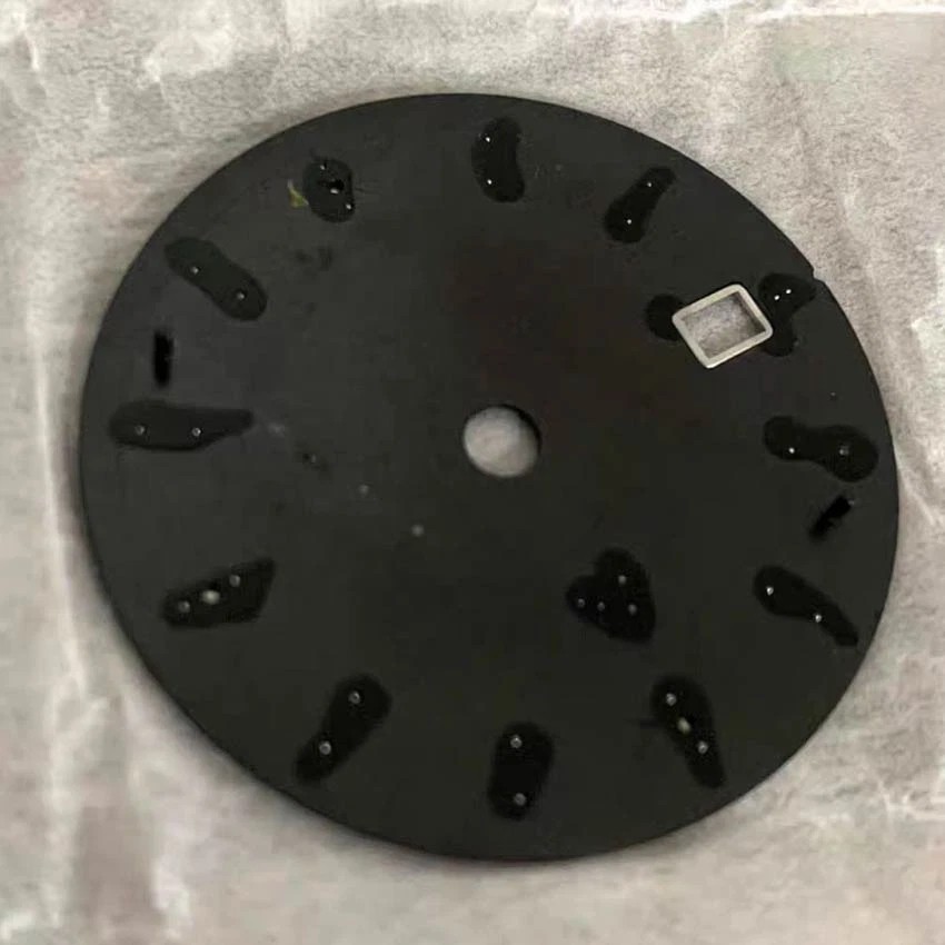 31MM Black Blue Green Watch Dial No Luminous for NH34 Movement