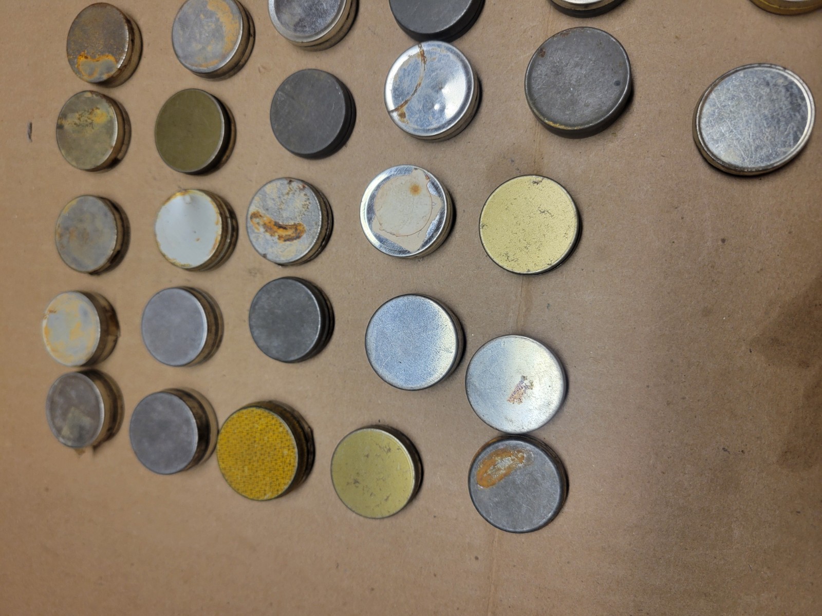 42 Watchmaker Tins for Parts or Movements Complete with Lids 1 1/4” Wide LT4