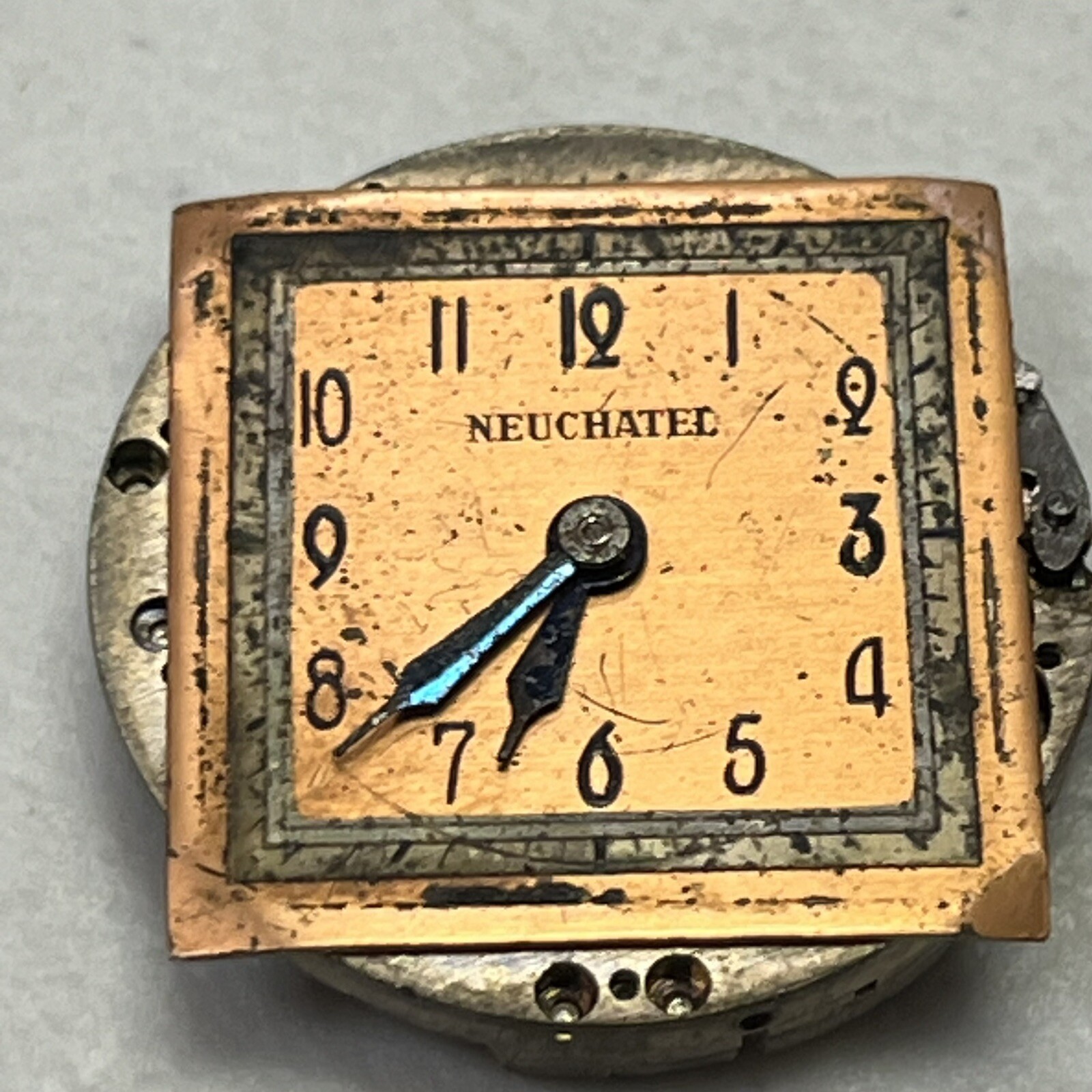 Vintage Neuchatel Master Sutton Wrist Watch Face 6 Jewels Parts/Repair Only #409