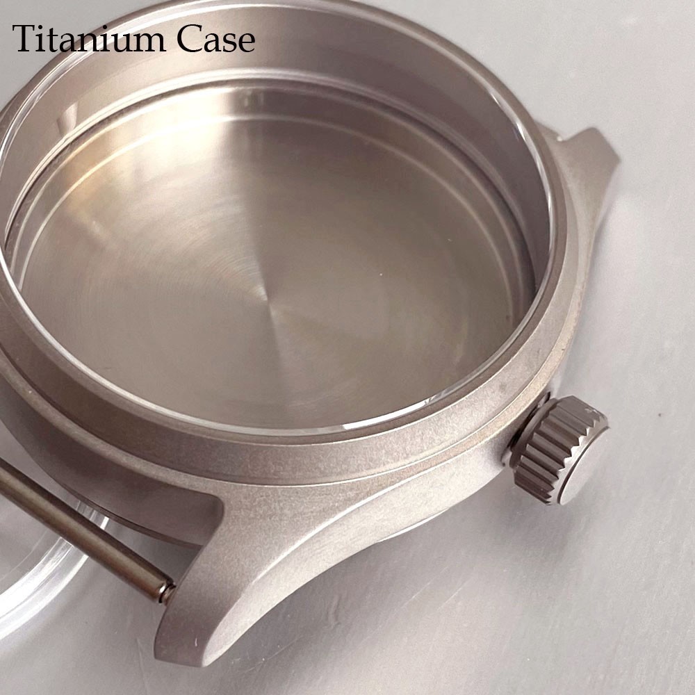 39mm Titanium Watch Case With 33.5mm Dial Titanium Hands Fit NH35 Miyota 8215 PT