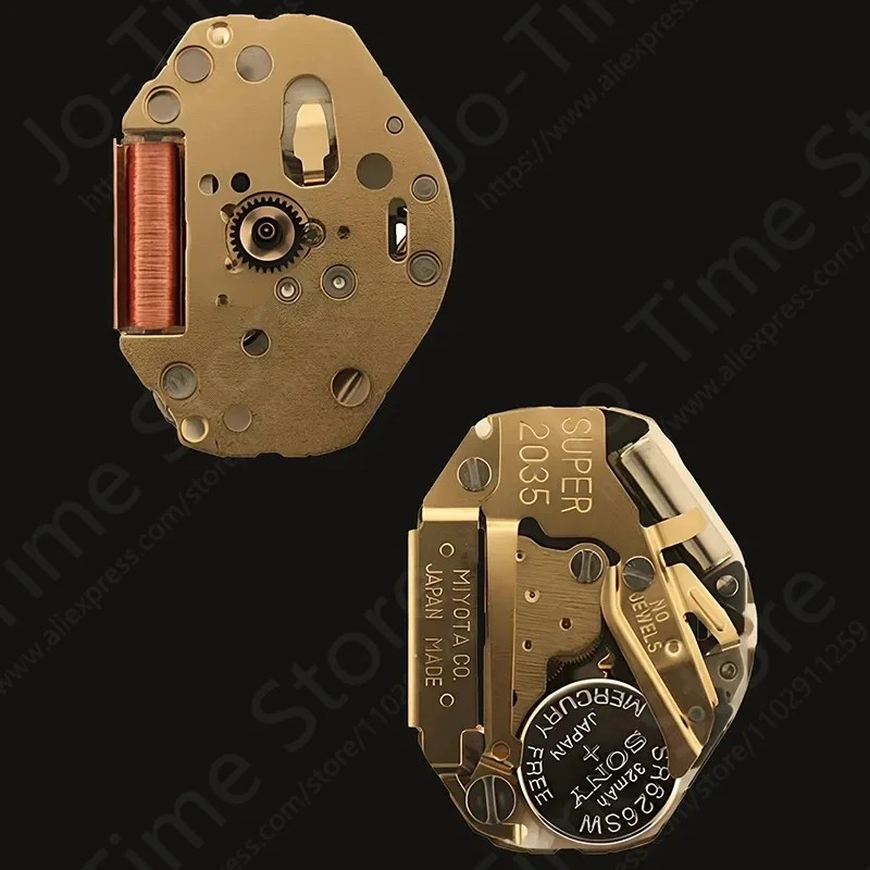 Quartz Watch Movement 3-Hand Gold Tone Durable Metal Gear Replacement Repair Par