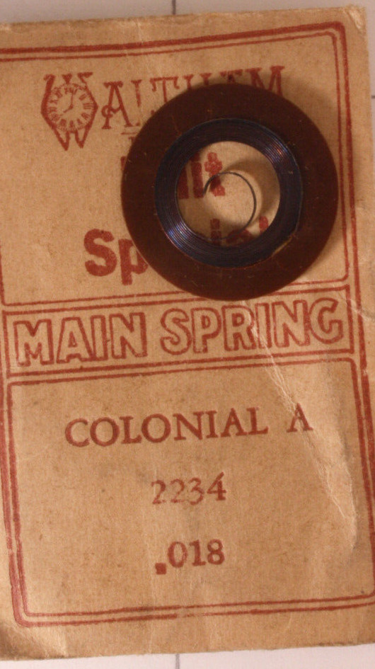 Waltham Watch Mainspring part # 2234 colonial A Special