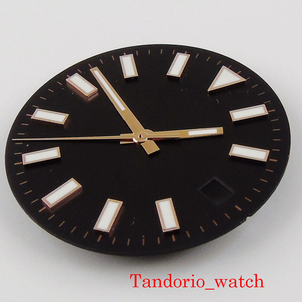 back sterile men watch dial with date window watch hand fit miyota 8215 DG 2813