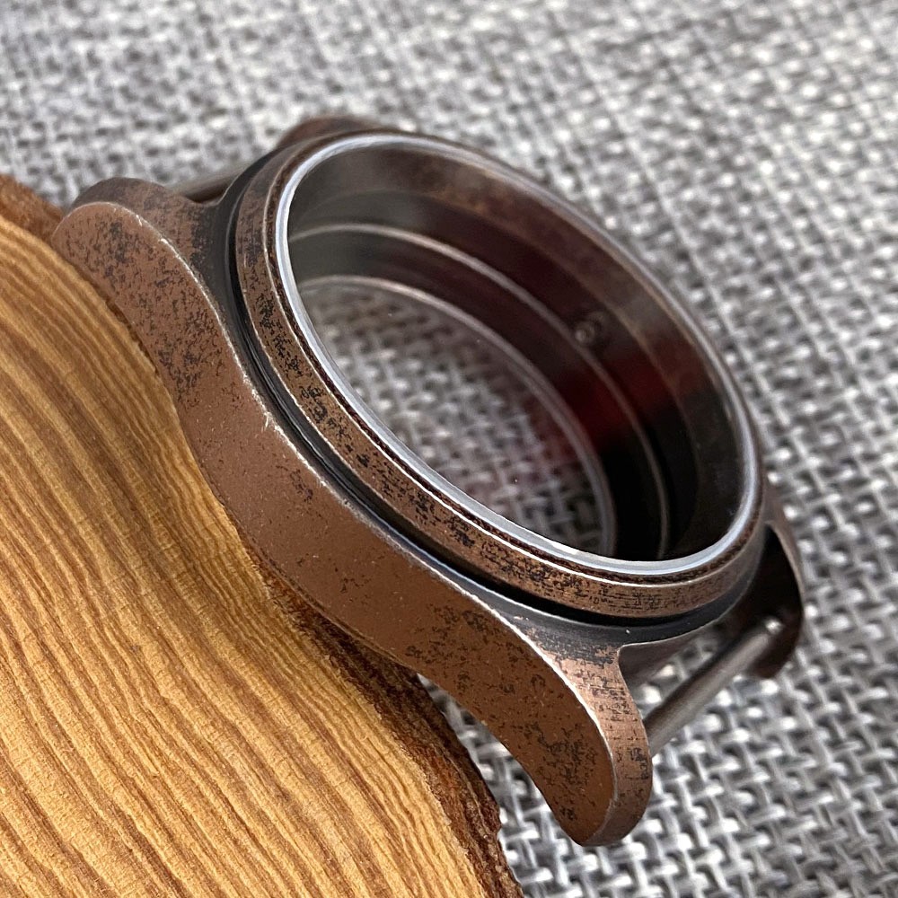 Retro NH35 Men Watch Case for NH36 PT5000 ETA2824 36mm 39mm Bronze PVD Plated