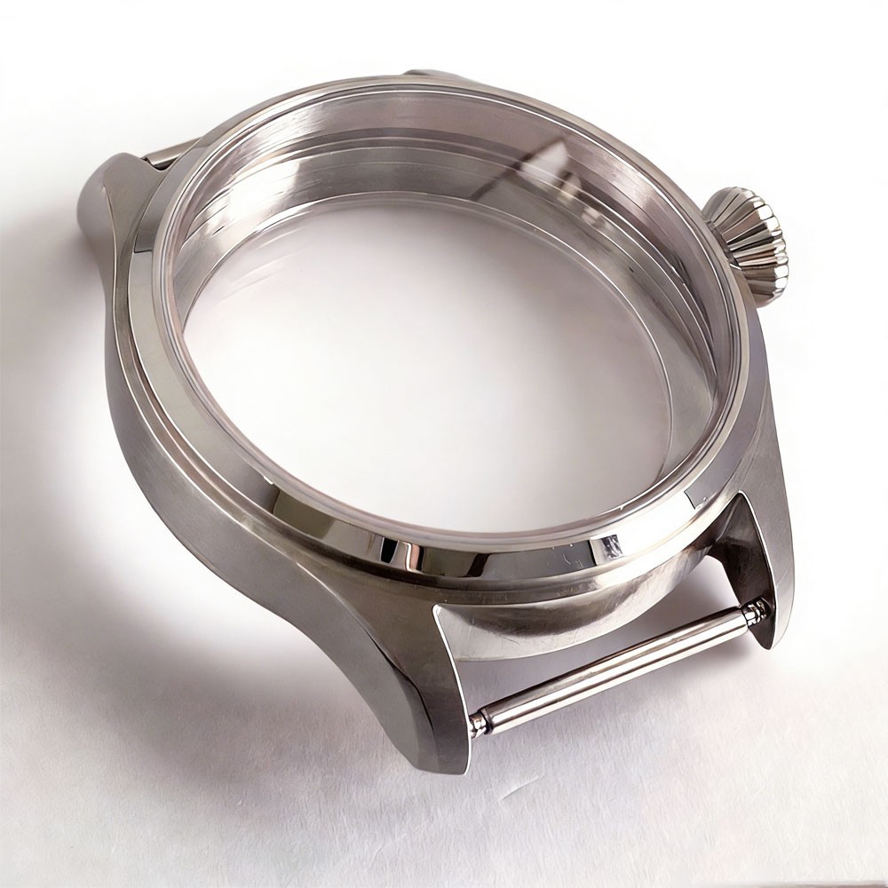New Pilot 42mm Sapphire Watch Case Fit ETA6497 6498 ST3600 Hand Winding Movement