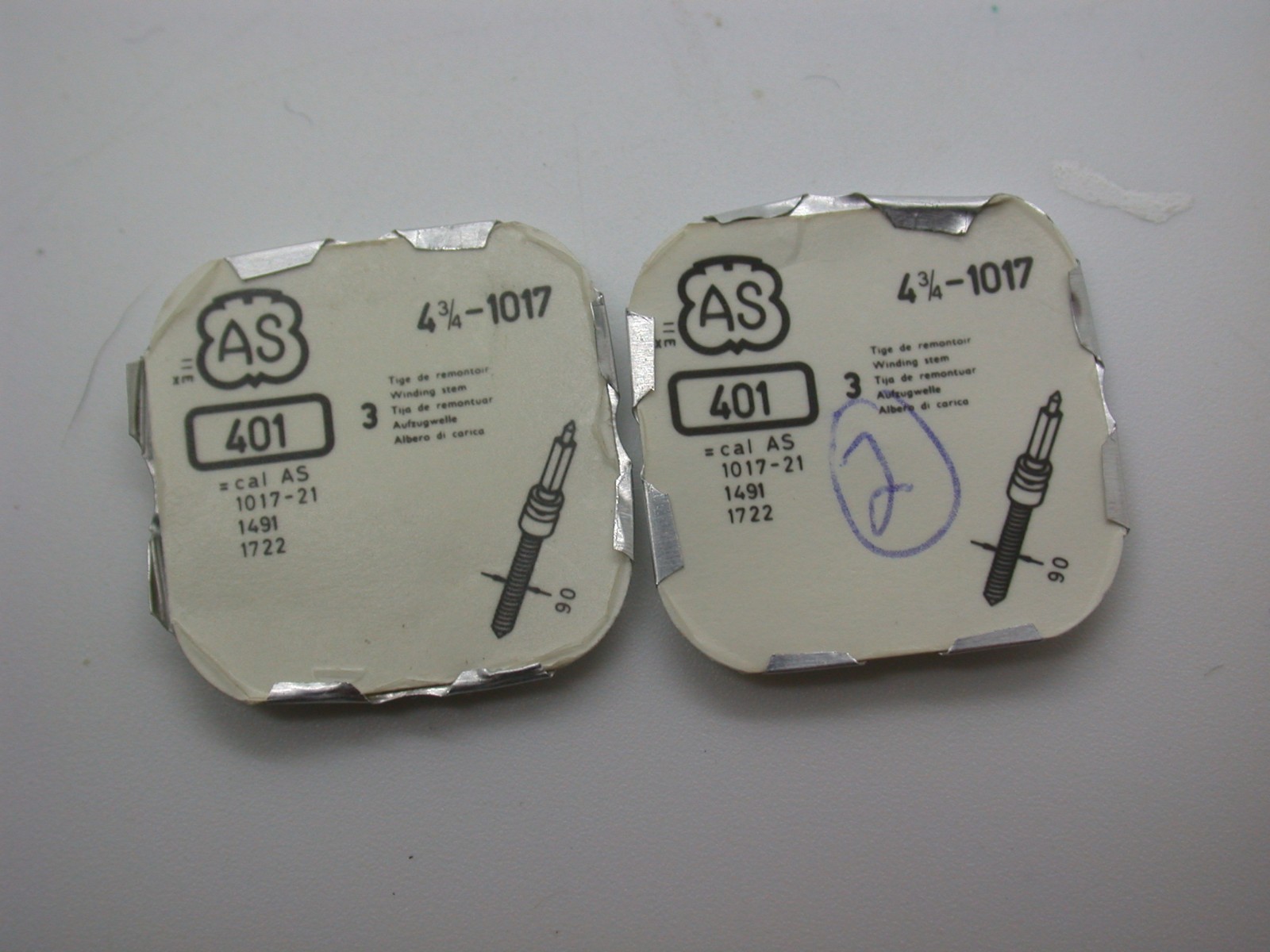 AS (A Schild) Winding Stem Part #401 Calibre 954 – 1736 Watch Repair Part New