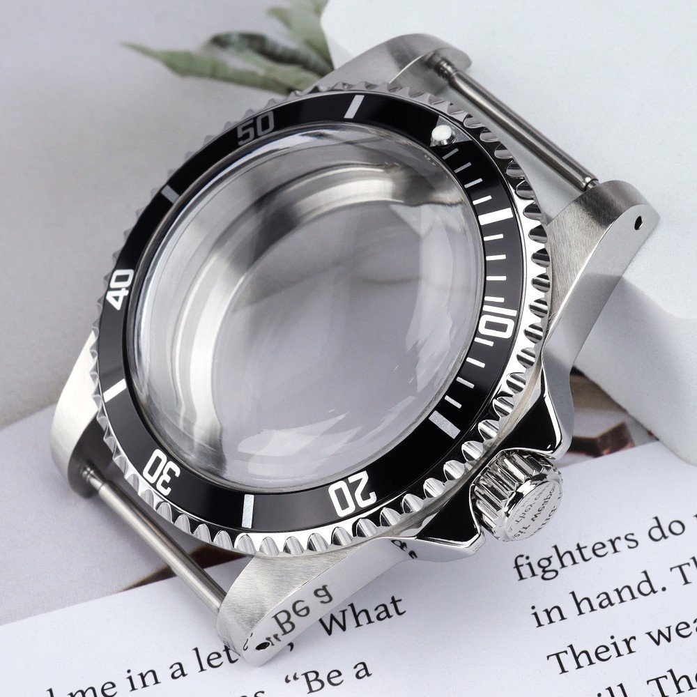 Oyster Steel Diver Watch Case 39mm SUB Bezel Domed Glass For Seiko NH35 Movement