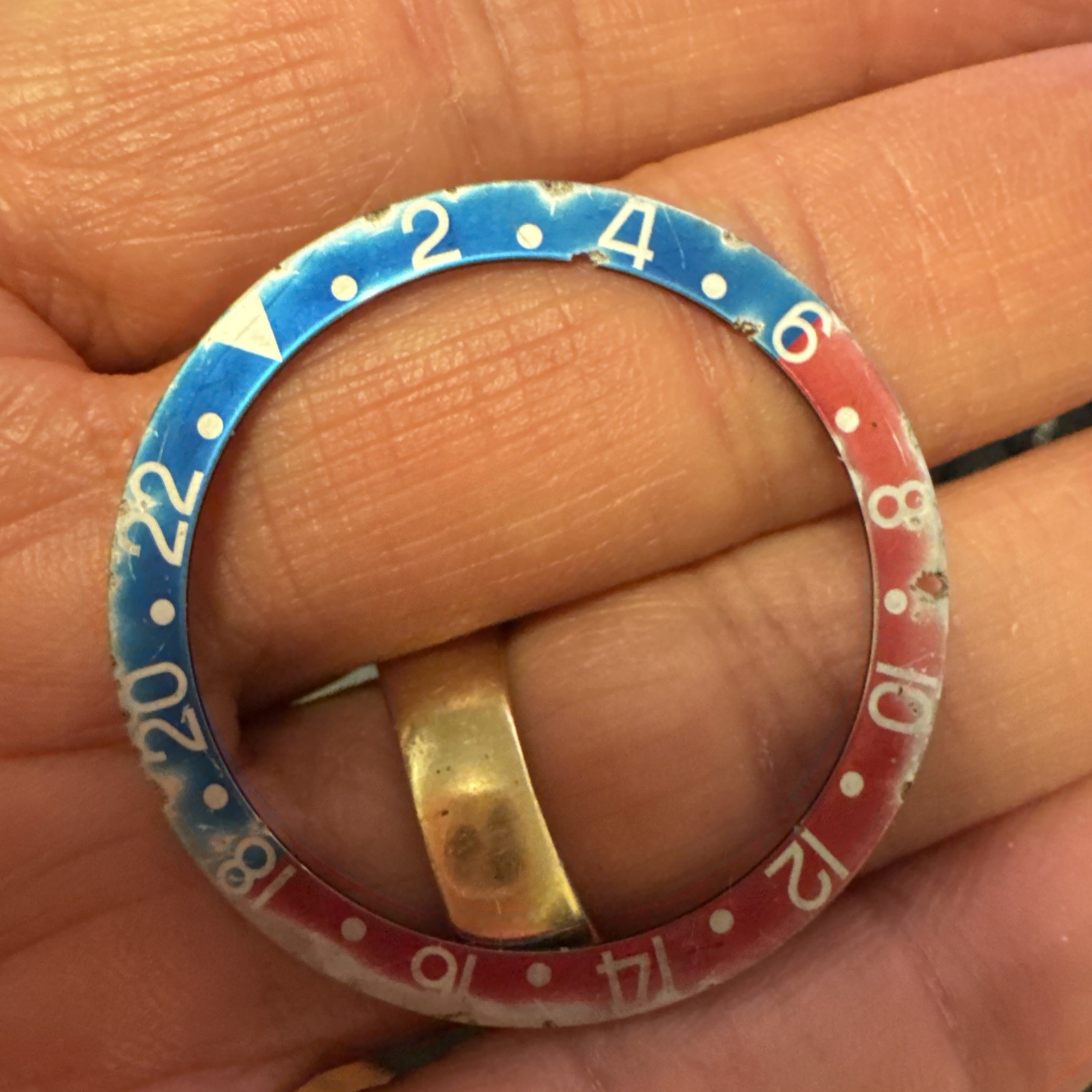 Genuine Rolex GMT Master 1675 Bezel Insert Faded and used patina