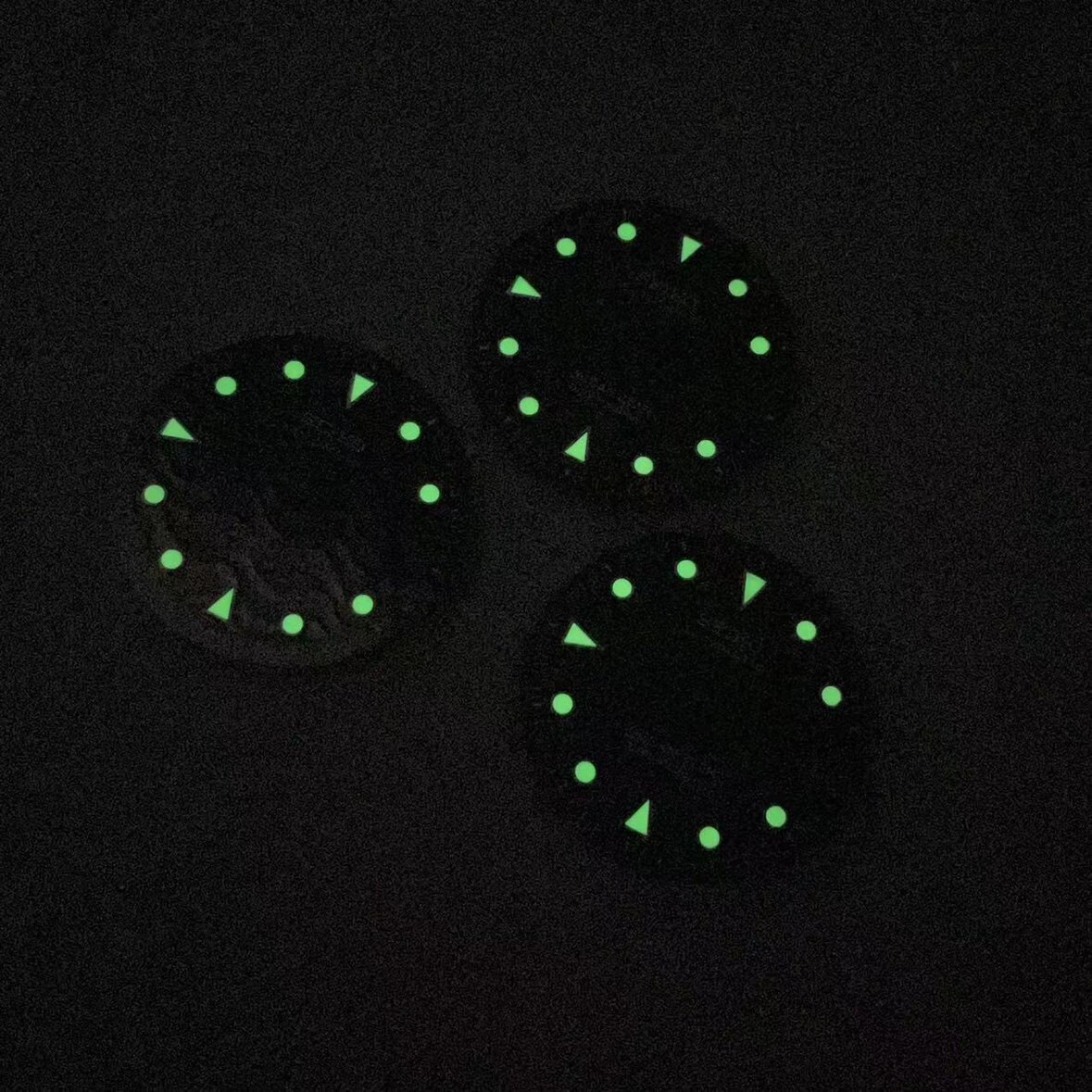 28.5mm Water Ripples Watch Dial Green Lume for Nh35 Nh36 Movement Watch Parts