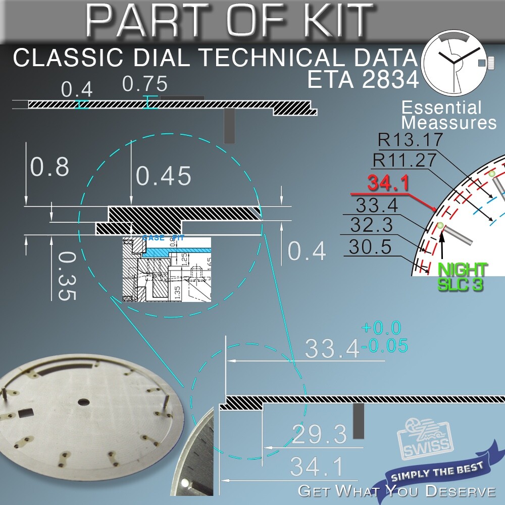 DO IT YOURSELF KIT: CLASSIC CASE Ø 40 MM – FIT ETA 2834 KIT: 6 VARIATIONS