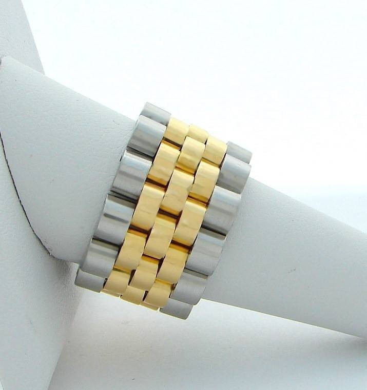 ROLEX STAINLESS & 18K GOLD JUBILEE LINK RING 15.5 MM ORIGINAL