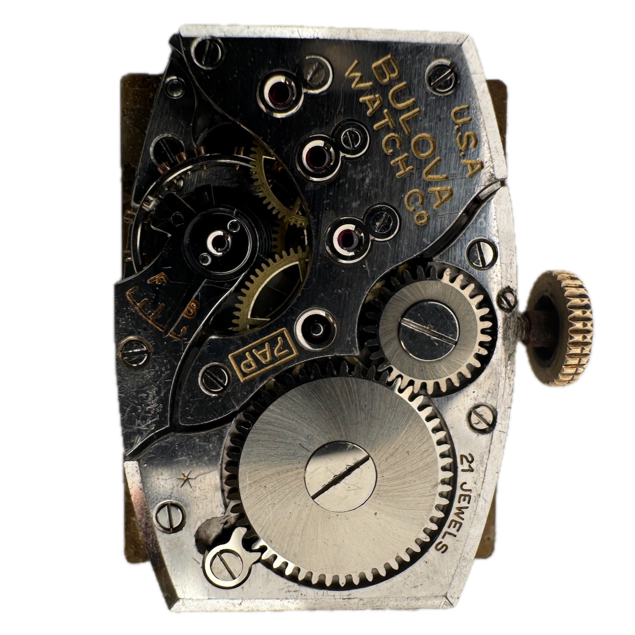 Antique 18mm Bulova 33 Jewel Mechanical Men’s Wristwatch Movement 7AP USA